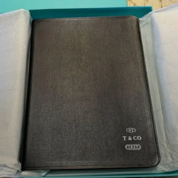 Tiffany & Co Large Black Leather Blue Box 2019 Journal Planner New Never Used - Picture 1 of 14